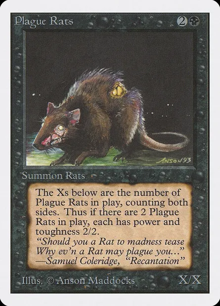 Plague Rats, Magic card 2ED 122 — Unlimited Edition set