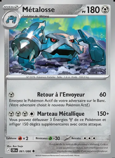 Métalosse, carte Pokémon CRI 061 — extension Chaos Ascendant