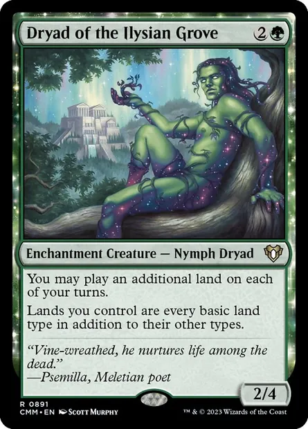 Dryad of the Ilysian Grove, Magic card CMM 891 — Commander Masters set