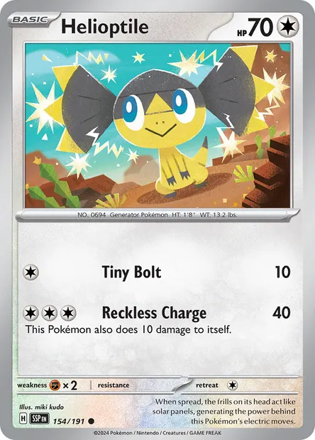 Helioptile, Pokémon card SSP 154 — Surging Sparks set
