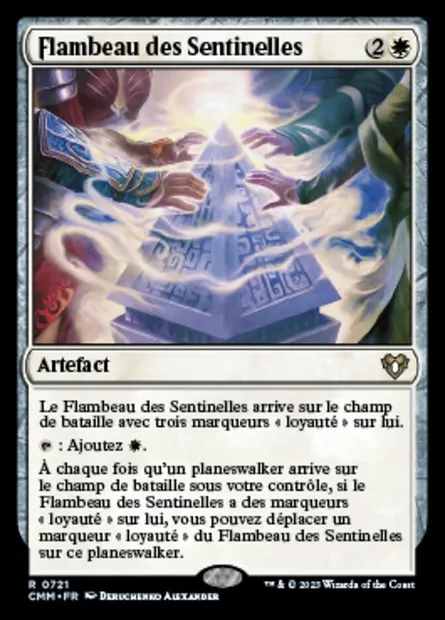 Flambeau des Sentinelles, carte Magic CMM 721 — extension Commander Masters