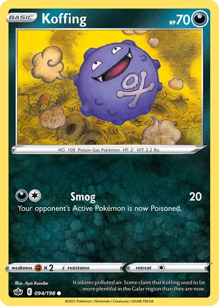 Koffing, Pokémon card CRE 94 — Chilling Reign set