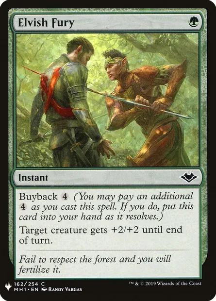 Elvish Fury, Magic card PLST MH1-162 — The List set
