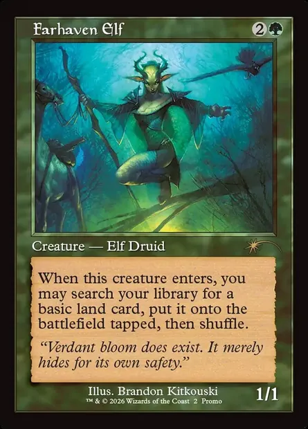 Farhaven Elf, Magic card PW26 2 — Wizards Play Network 2026 set