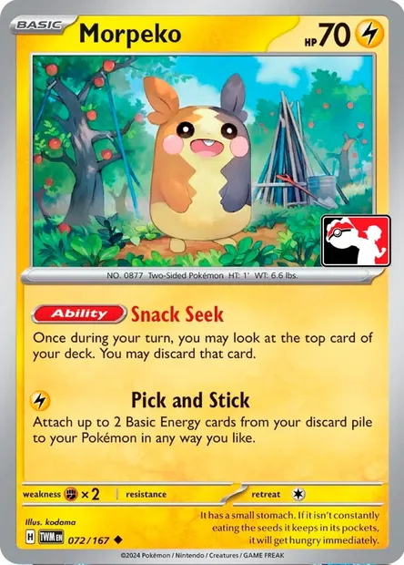 Morpeko, carte Pokémon PPS 072-2 — extension Play! Pokémon Prize Pack Series