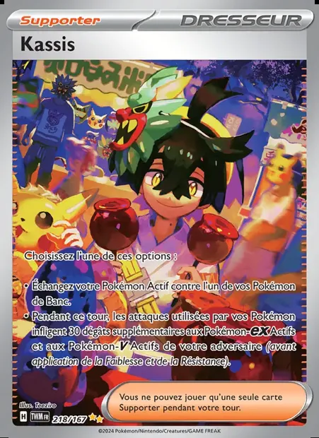 Kassis, carte Pokémon TWM 218 — extension Mascarade Crépusculaire