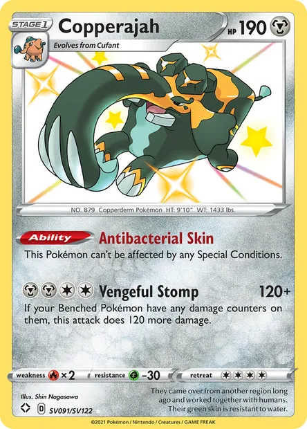 Copperajah, Pokémon card SHF SV091 — Shining Fates set