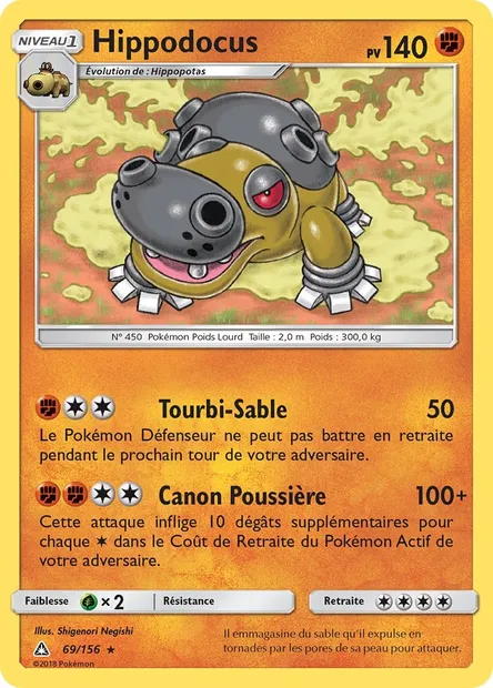 Hippodocus, carte Pokémon UPR 69 — extension Ultra-Prisme
