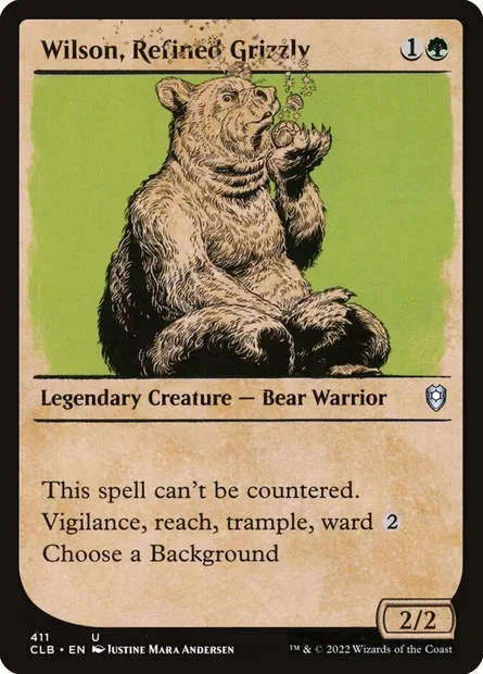 Wilson, Refined Grizzly, Magic card CLB 411 — Commander Legends: Battle for Baldur's Gate set