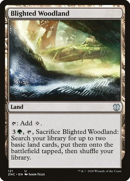 Blighted Woodland, Magic card ZNC 121 — Zendikar Rising Commander set