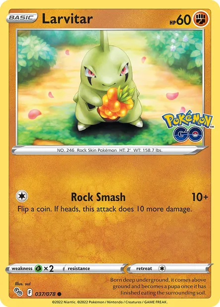 Larvitar, Pokémon card PGO 037 — Pokémon GO set
