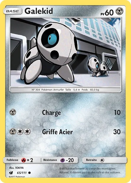 Galekid, carte Pokémon CIN 65 — extension Invasion Carmin