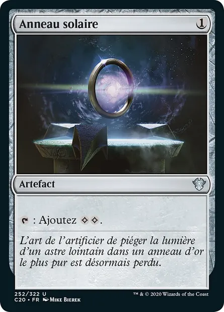 Anneau solaire, carte Magic C20 252 — extension Commander 2020