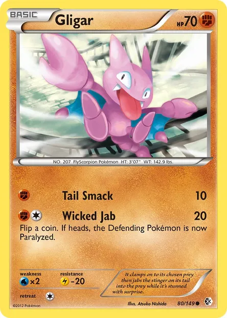Gligar, Pokémon card BCR 80 — Boundaries Crossed set