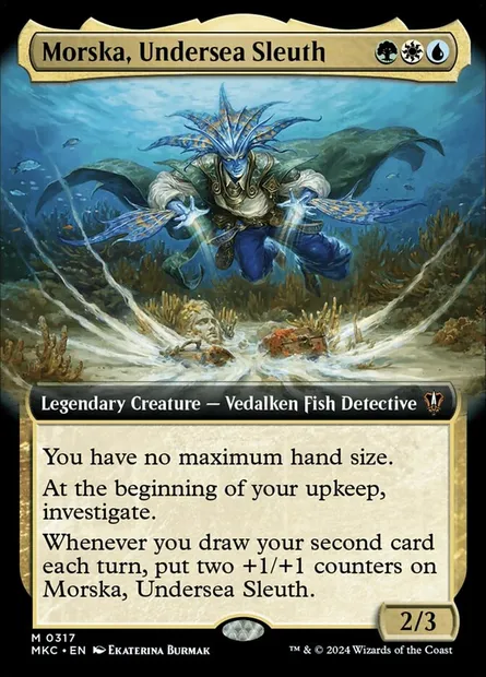 Morska, Undersea Sleuth, Magic card MKC 317 — Murders at Karlov Manor Commander set