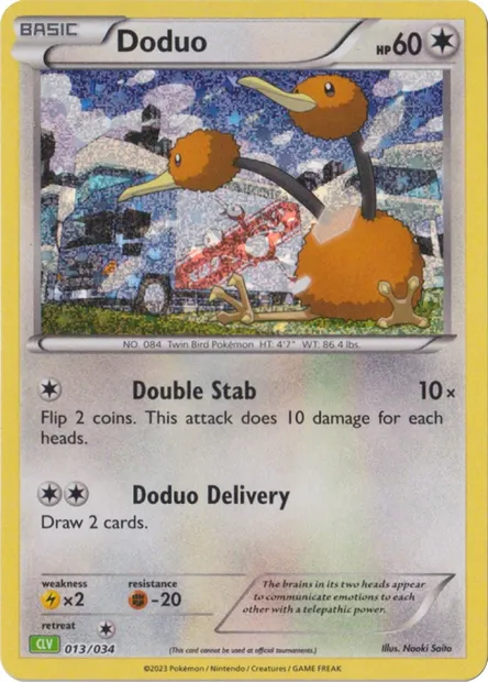 Doduo, Pokémon card CLV 013 — Pokémon TCG Classic: Venusaur & Lugia ex Deck set