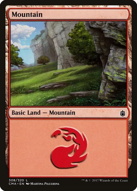 Mountain, Magic card CMA 308 — Commander Anthology set