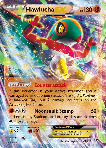 Hawlucha EX, Pokémon card FFI 64 — Furious Fists set