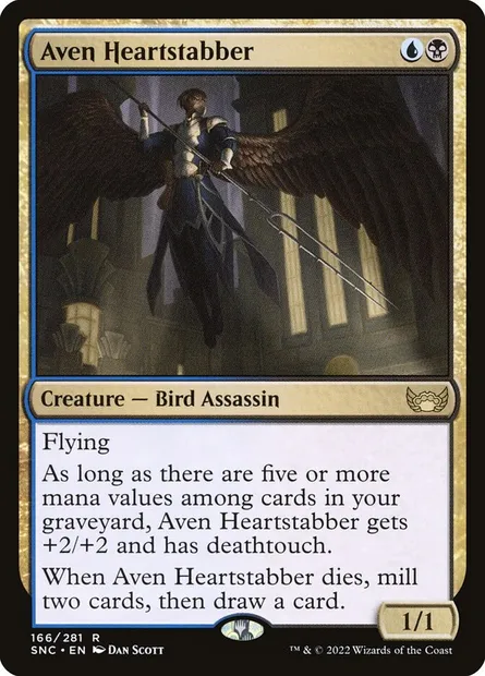 Aven Heartstabber, Magic card SNC 166 — Streets of New Capenna set