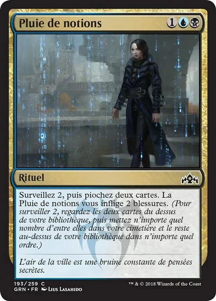 Pluie de notions, carte Magic GRN 193 — extension Les Guildes de Ravnica