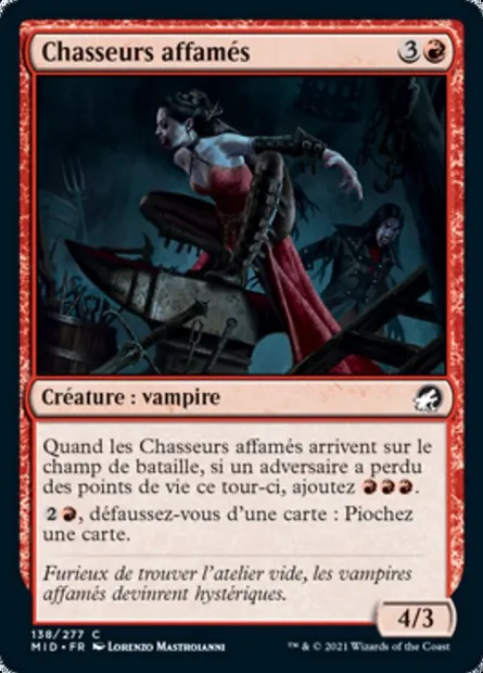 Chasseurs affamés, carte Magic MID 138 — extension Innistrad : chasse de minuit