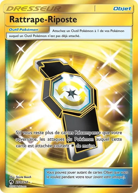 Rattrape-Riposte, carte Pokémon LOT 230 — extension Tonnerre Perdu