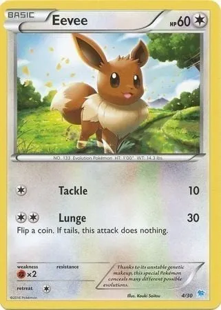 Eevee, Pokémon card TK9S 004 — XY Trainer Kit: Pikachu Libre & Suicune (Suicune) set