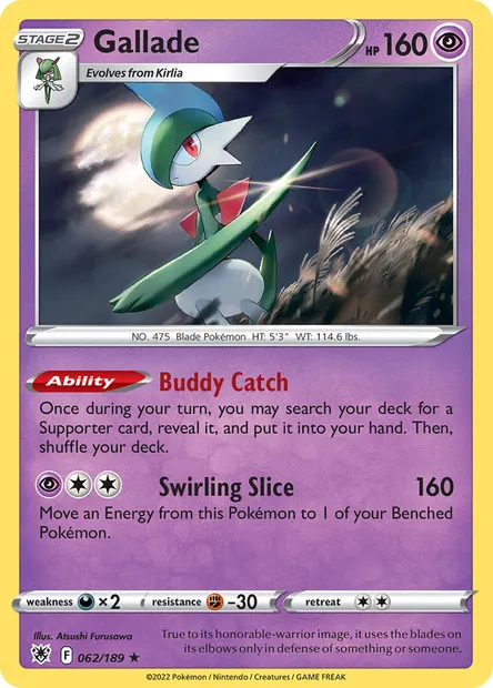 Gallade, Pokémon card ASR 062 — Astral Radiance set