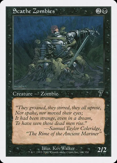 Zombies dévastateurs, carte Magic 7ED 161 — extension Septième Edition