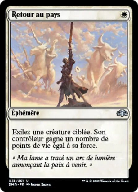 Retour au pays, carte Magic DMR 31 — extension Dominaria Remastered