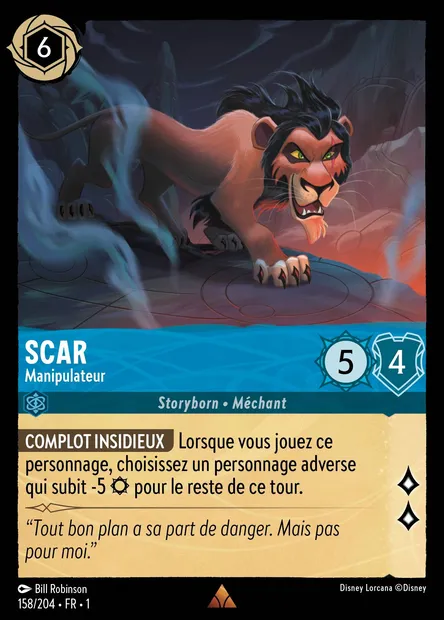 Scar - Manipulateur, carte Disney Lorcana CH1-158 — extension Premier Chapitre