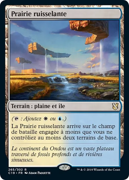 Prairie ruisselante, carte Magic C19 265 — extension Commander 2019