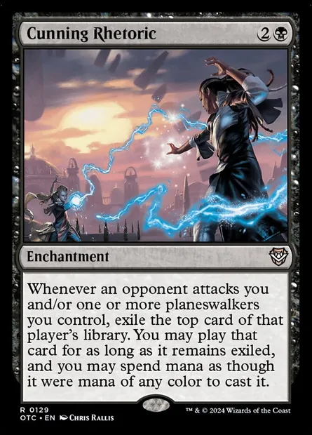 Cunning Rhetoric, Magic card OTC 129 — Outlaws of Thunder Junction Commander set