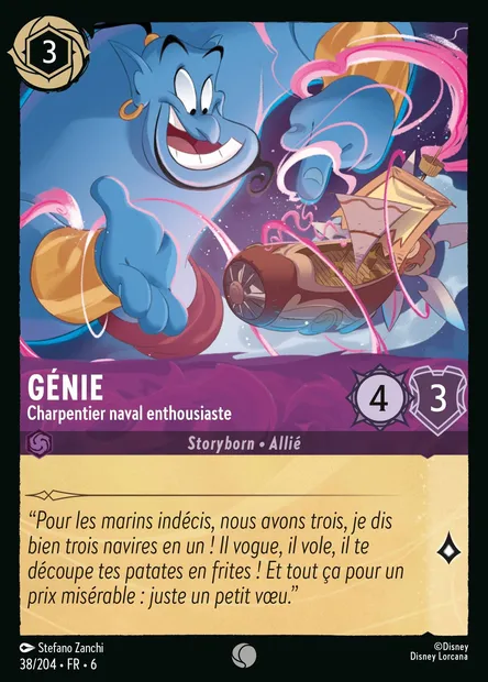 Génie - Charpentier naval enthousiaste, carte Disney Lorcana CH6-038 — extension La Mer Azurite