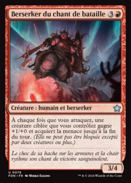 Berserker du chant de bataille, carte Magic FDN 78 — extension Foundations