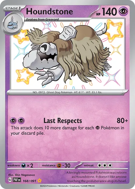 Houndstone, Pokémon card PAF 168 — Paldean Fates set