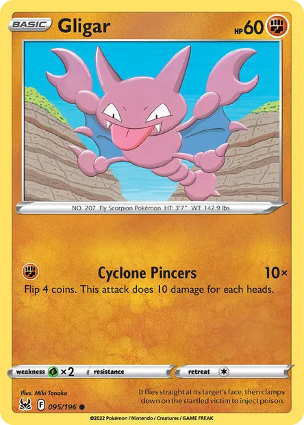 Gligar, Pokémon card LOR 095 — Lost Origin set