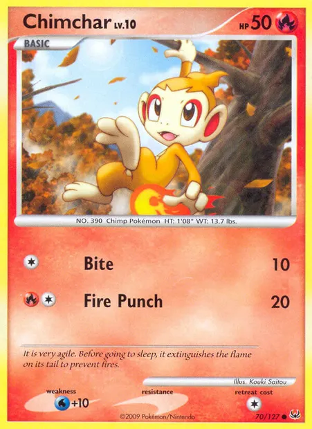 Chimchar, Pokémon card PL 70 — Platinum set