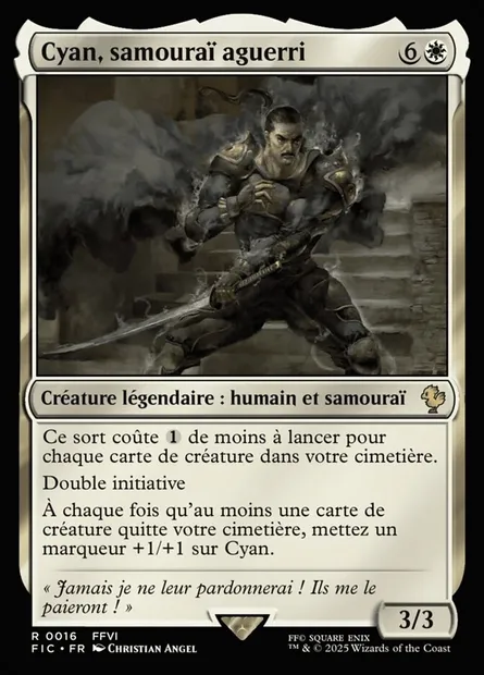 Cyan, samouraï aguerri, carte Magic FIC 16 — extension Final Fantasy Commander