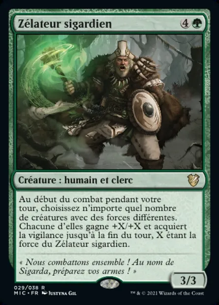 Zélateur sigardien, carte Magic MIC 29 — extension Midnight Hunt Commander