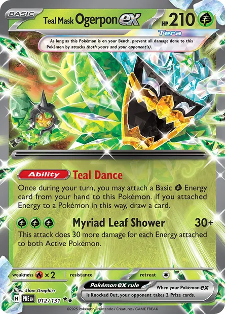 Teal Mask Ogerpon ex, Pokémon card PRE 012 — Prismatic Evolutions set