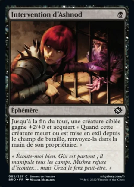 Intervention d'Ashnod, carte Magic BRO 85 — extension La Guerre Fratricide
