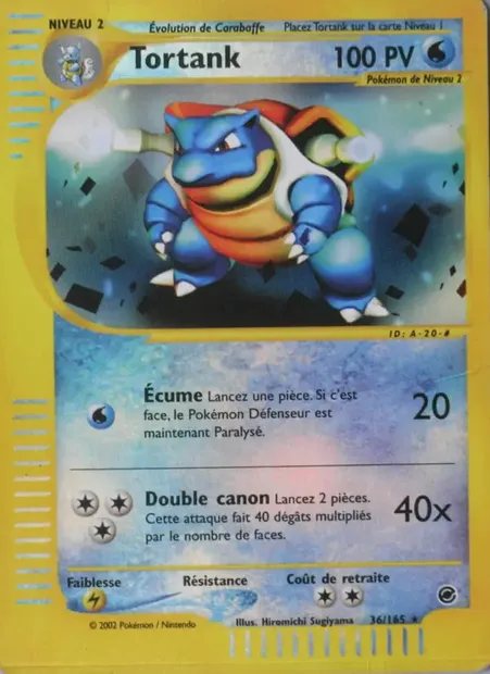 Tortank, carte Pokémon EX 36 — extension Expedition