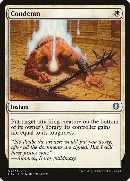 Condemn, Magic card C17 58 — Commander 2017 set