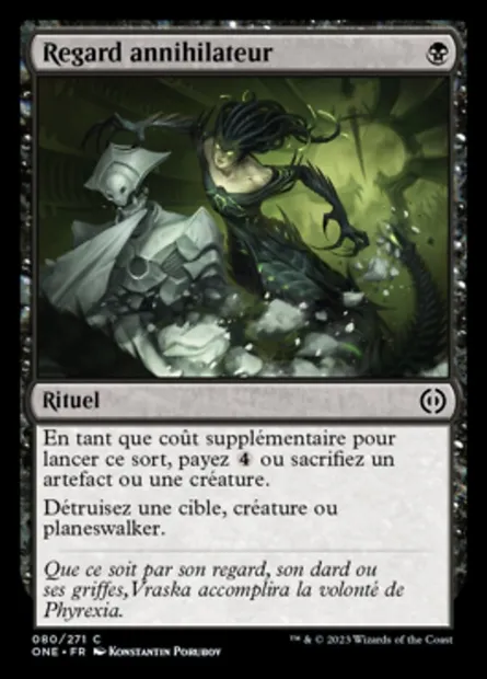 Regard annihilateur, carte Magic ONE 80 — extension Tous Phyrexians