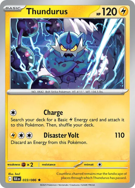 Thundurus, Pokémon card BLK 033 — Black Bolt set