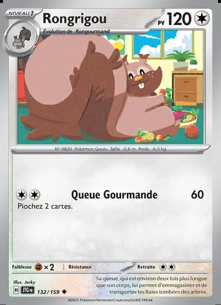 Rongrigou, carte Pokémon JTG 132 — extension Aventures Ensemble