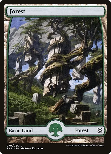 Forest, Magic card ZNR 279 — Zendikar Rising set
