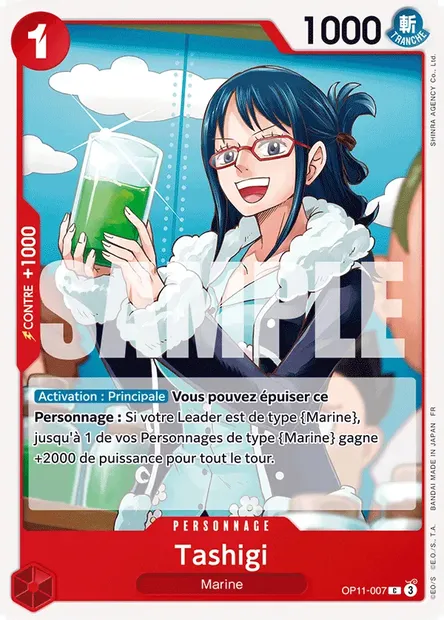 Tashigi, carte One Piece OP11-007 — extension DES POINGS VIFS COMME L'ÉCLAIR