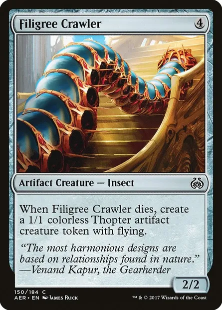Filigree Crawler, Magic card AER 150 — Aether Revolt set